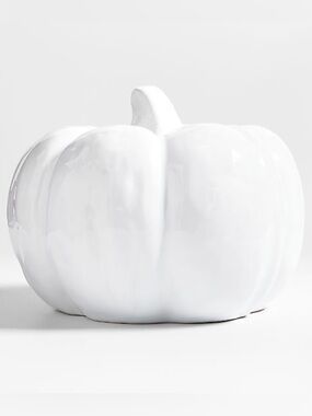 New! Crate&Barrel Modern White Ceramic Pumpkin Large